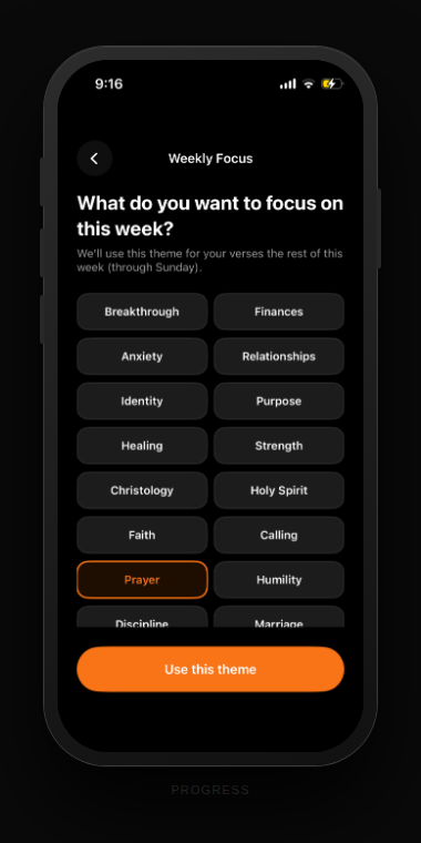Before weekly focus theme picker